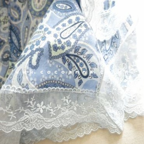 시원스런 블루 핑크 에스닉 페이즐리 레이스 무릎덮게 휴대용 미니앞치마 단체선물 추천