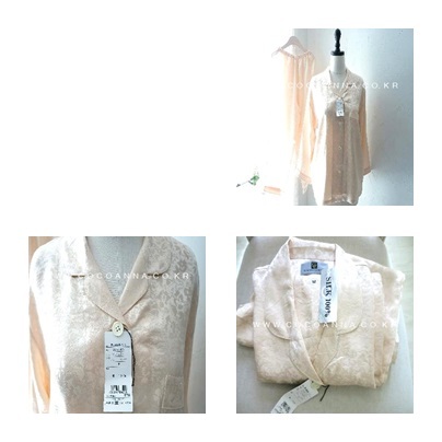 명품스타일 ~ 피치스킨 플로랄 누디 파자마 silk100. 수입 예쁜 여자잠옷 set *  M(66~s77size) 158000(50%)